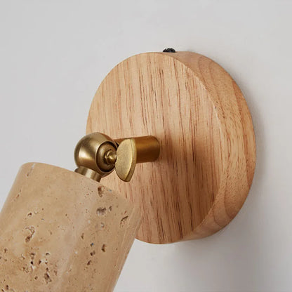Wabi-Sabi Stone & Wood Wall Lamp – Japanese Style Sconce
