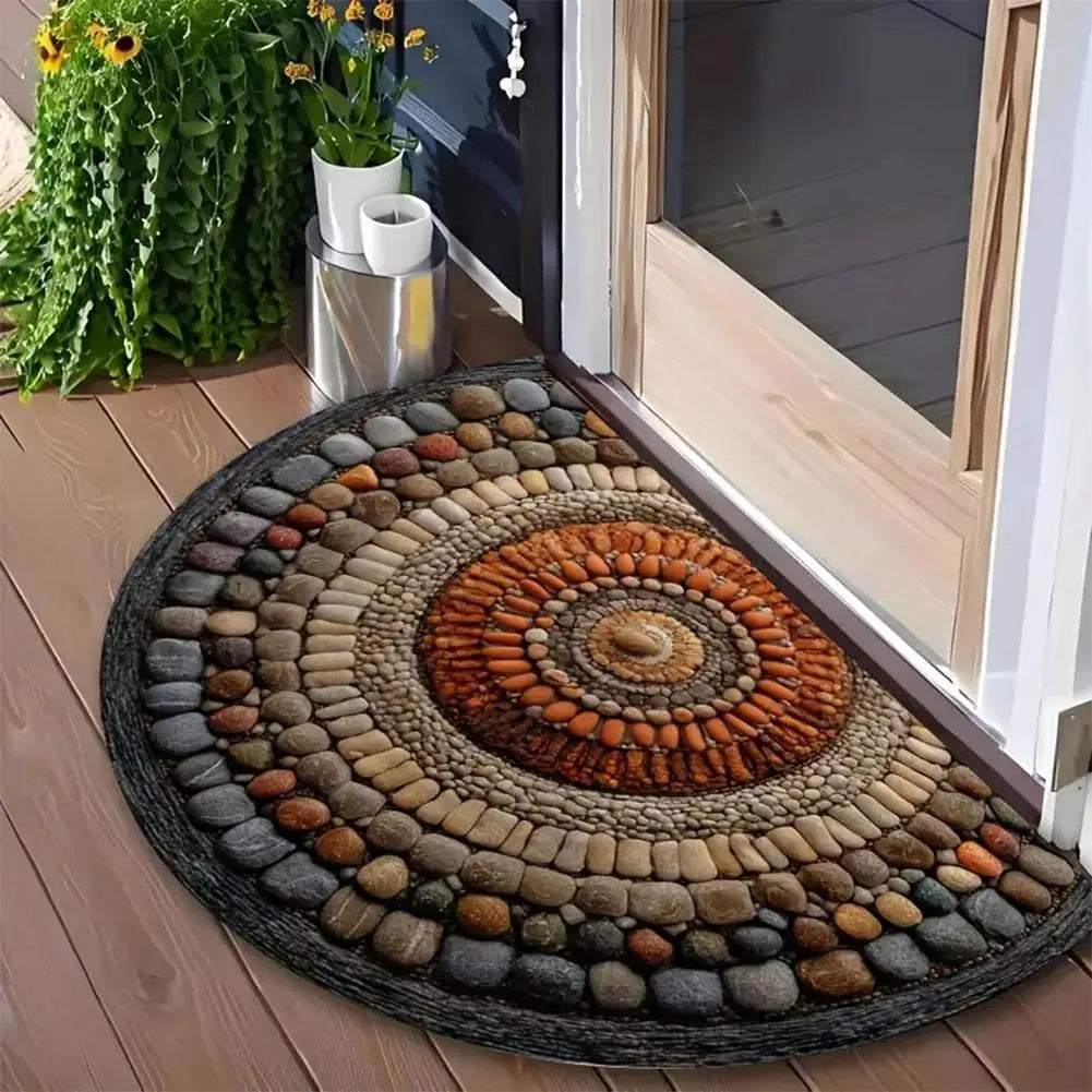 Half-Circle Mosaic Door Mat | Indoor & Outdoor Use
