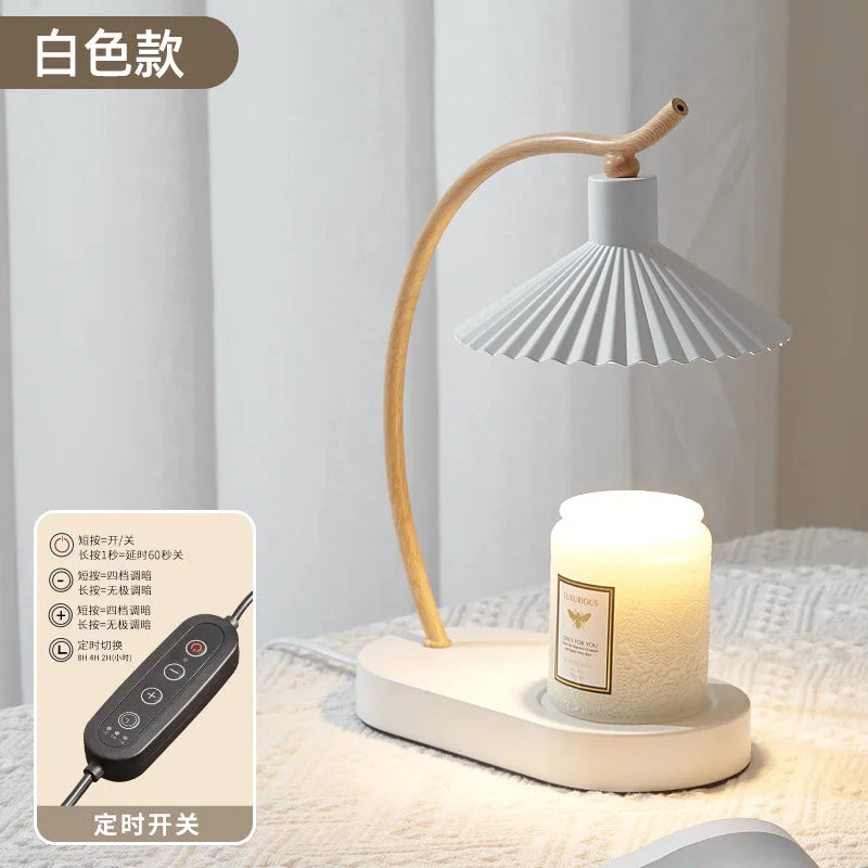 Nordic Candle Warmer Lamp | Metal & Wood Wax Melt Lamp