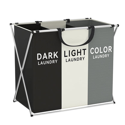 Multi-Section Laundry Hamper | Foldable Clothes Basket with Compartments
