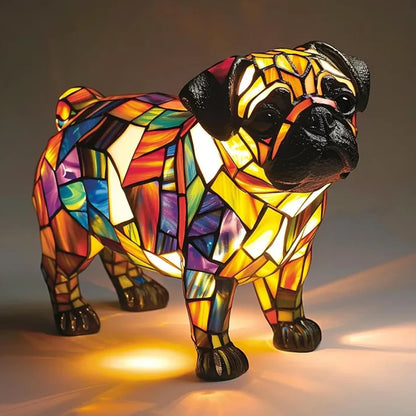 Resin Dog Figurine Table Lamp – Warm LED Accent Light