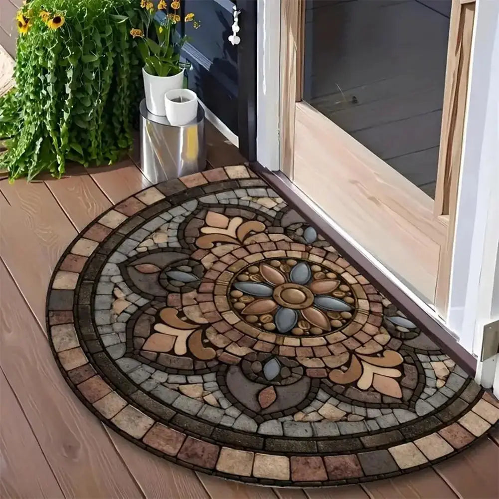 Half-Circle Mosaic Door Mat | Indoor & Outdoor Use