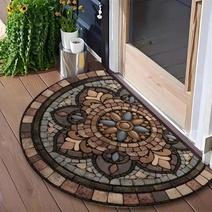 Half-Circle Mosaic Door Mat | Indoor & Outdoor Use