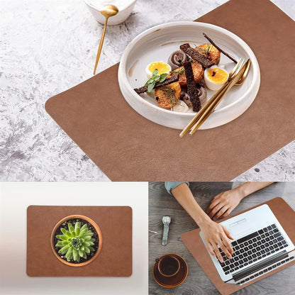 Double-Sided Faux Leather Placemats | Heat Resistant & Waterproof