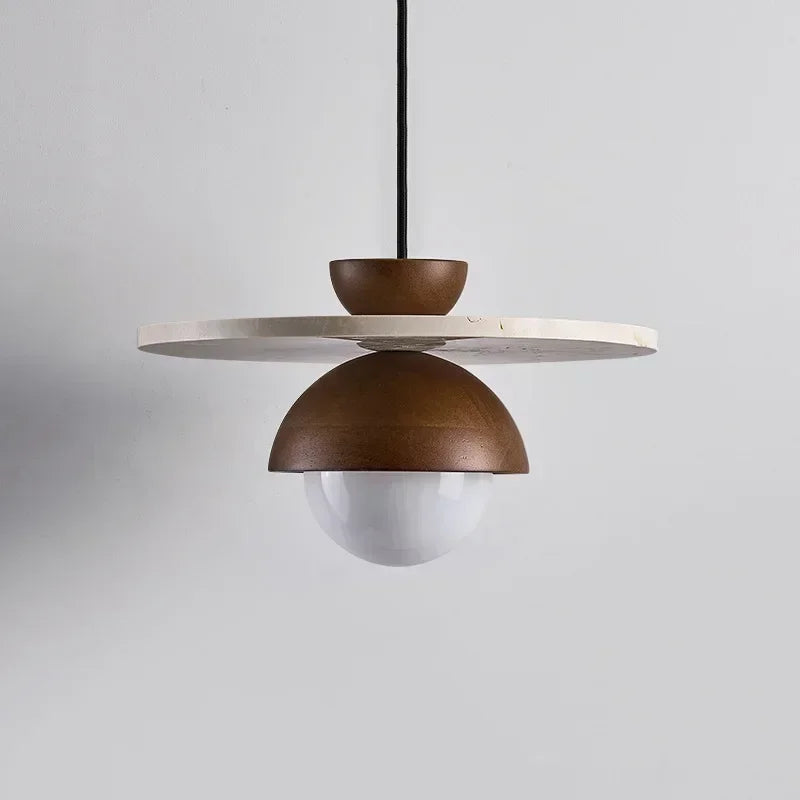 Denmark Creative Led Chandelier Walnut Wood Pendant Light Hanging Lights Bedside Small Lighting Fixtures Indoor Home Decor