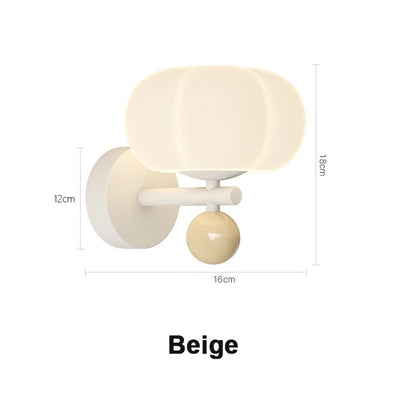 QUASHION Nordic Home Decor Wall Lamps Plastic and Iron Material Sconce Lightings Modern Soft Style Pumpkin Shape Bedroom Lustres
