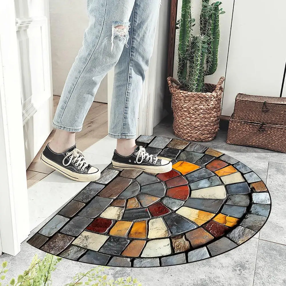 Half-Circle Mosaic Door Mat | Indoor & Outdoor Use
