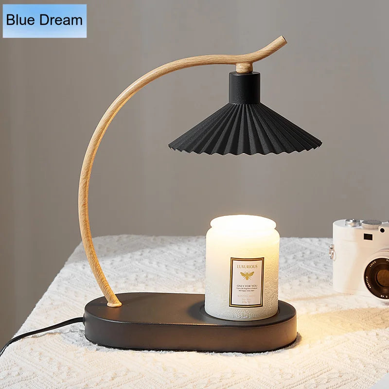Nordic Candle Warmer Lamp | Metal & Wood Wax Melt Lamp