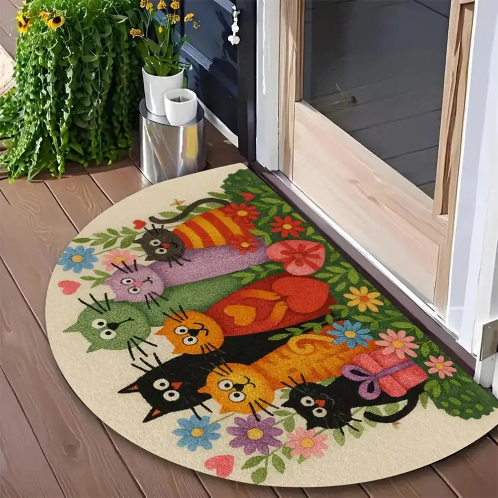 Half-Circle Mosaic Door Mat | Indoor & Outdoor Use