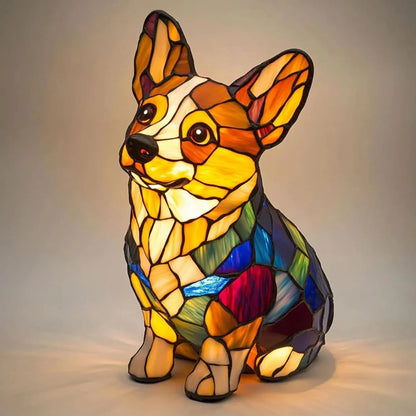 Resin Dog Figurine Table Lamp – Warm LED Accent Light