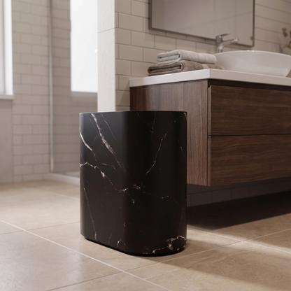 Marble Pattern Trash Can in a modern bathroom