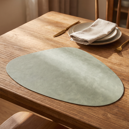 Teardrop Faux Leather Placemat on a set dining table